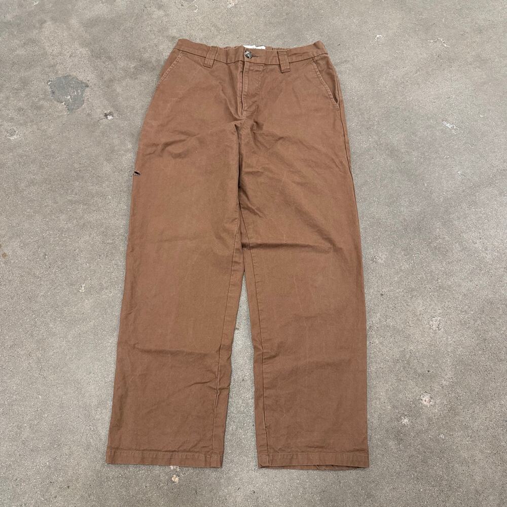 Mollusk California Elastic Waist Chino Straight Leg Pants Brown Women XL